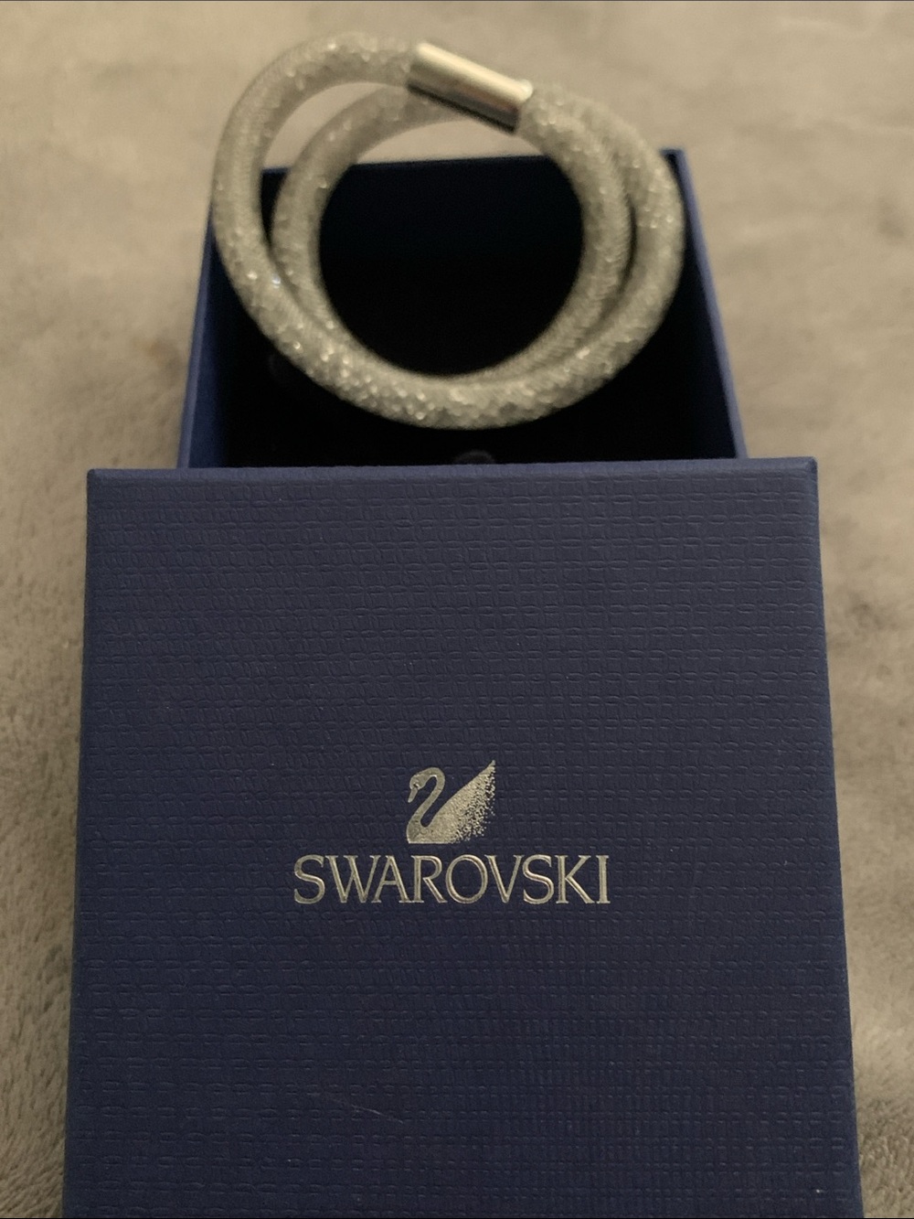 Swarovski Silver Crystal Mesh Double Loop Bracelet
